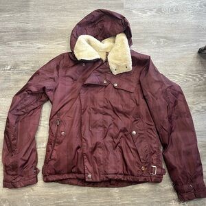 Burton Maroon Ski & Snow Jacket with Cream Lining